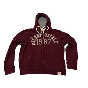 Aeropostale 1987 Hoodie Men  XL Vintage Full Zipper Vintage Street Wear Grudge